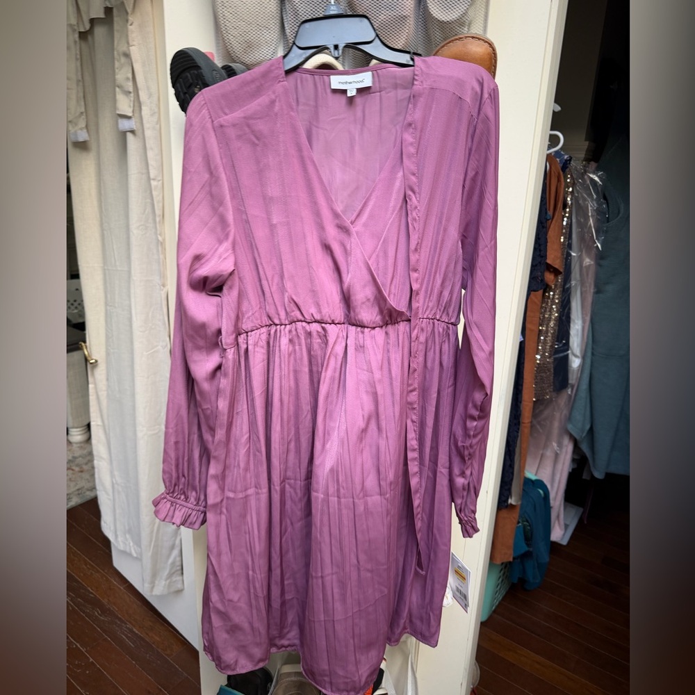 MOTHERHOOD Maternity Wrap Dress in Purple